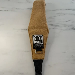 Portabrace Heavy Duty Leather Shoulder Strap With Camera Clips Beige - Picture 1 of 10
