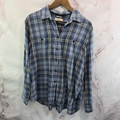 Denim & Supply Ralph Lauren Shirt Womens Large Blue Button Plaid Long Utility  - Image 1 of 4