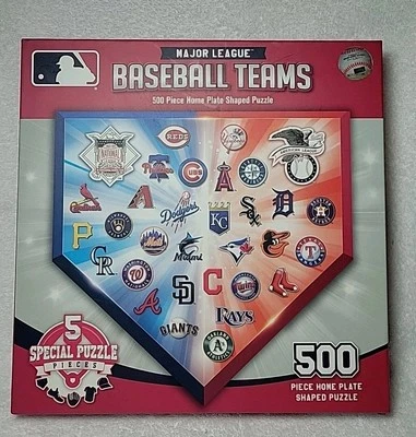 New Major League Baseball Teams 500 Piece Home Plate Shaped Puzzle - Image 1 of 2