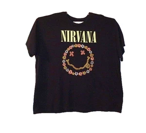 Torrid Nirvana T-Shirt Women's 1X Embroidered Smile Grunge Oversized Fits 3X 4X - Picture 1 of 10
