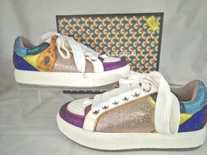 KURT GEIGER LONDON "Southbank Tag" Metallic Sneakers Womens Sz. 10 US / 41 EURO - Picture 1 of 15