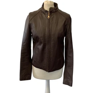 Wilsons Leather Women's Genuine Leather Motorcycle Jacket Size M Brown - Picture 1 of 9