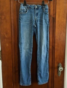 7 For All Mankind Sz 14 Paxtyn Med Wash Adjustable Waist Skinny Jeans Stretch - Picture 1 of 15