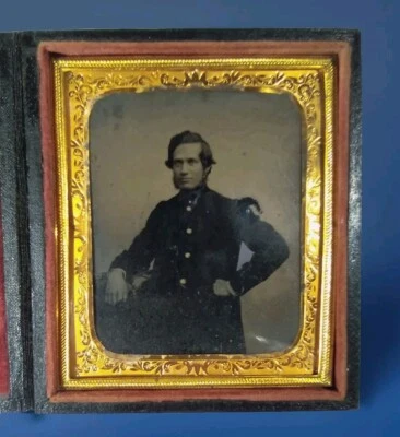 Tintype Civil War Soldier 1/6th Plate In Full Case - Image 1 of 4