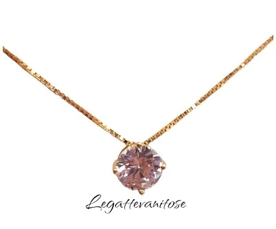 Collana Argento 925 Con PUNTO LUCE CON ZIRCONE Taglio Brillante IN ARGENTO 8 Mm - Immagine 1 di 4