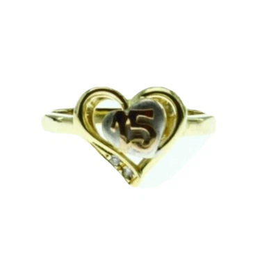 NEW Sweet 15 Years Heart Ladies Ring in Real Slid 14k Gold 2.9 Grams Size 7 - Image 1 of 4