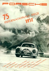 Póster vintage de coche de carreras Porsche 75 Internationale Siege Race 1952 - Imagen 1 de 1