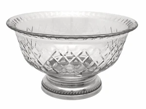 Cuenco para servir con patas de ley de cristal cortado 9 1/2 pulgadas - Imagen 1 de 6