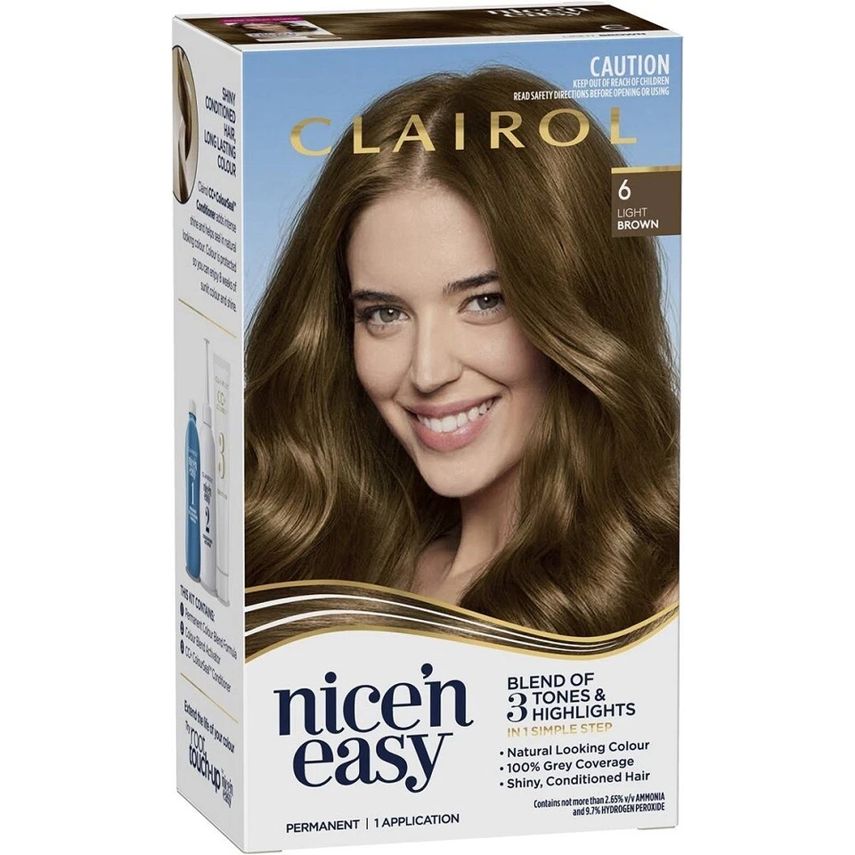 Clairol Nice N Easy 6 Light Brown Permanent Hair Dye Colour - image 1 of 1