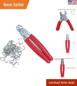 Durable Steel Hog Ring Pliers Set and 200 Galvanized Rings - Upholstery Tools - Picture 1 of 9