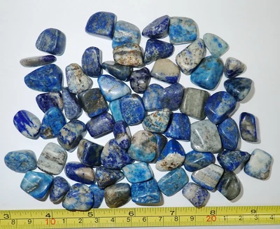 Tumbled Lapis Lazuli Stone 1.2 to 7.3 g size 62 pieces Lot 244.4 gram - Image 1 of 4