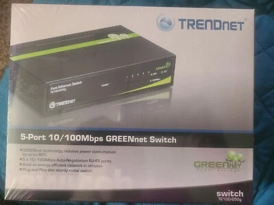 GREENnet TRENDnet 5-Port 10/100Mbps Switch, TE100-S5Og Reduce Power 40% Sealed! - Image 1 of 4