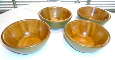 4 зеленые деревянные салатницы изогнутые конические настенные миски с подписью Paula Deen - Изображение 1 из 4