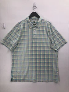 Cutter Buck Polo Shirt Adult Large Blue Yellow Golf Outdoors Mens - Picture 1 of 10
