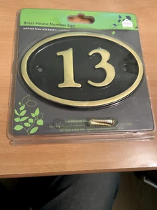 Solid Cast Brass & Black Oval House Number Sign - Number 135 - Picture 1 of 1