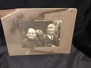 Foto vintage de tarjeta de gabinete de pareja de ancianos - Imagen 1 de 3
