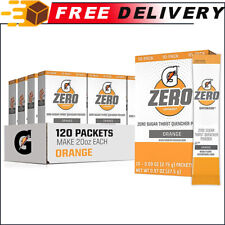 Gatorade G Zero Powder, Orange, 0.10oz Packets, pack of 12 (120 counts)