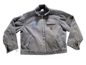 Carhartt Mens XL Reg Blanket Lined Detroit Jacket J97 Grey Distressed Made USA - Picture 1 of 10