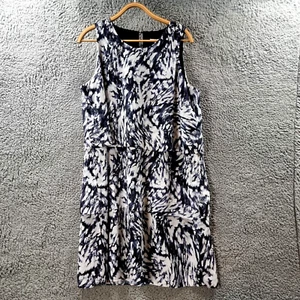 New TARGET Womens Dress Size 18 Grey White Sleeveless Layered Knee Length - Picture 1 of 14