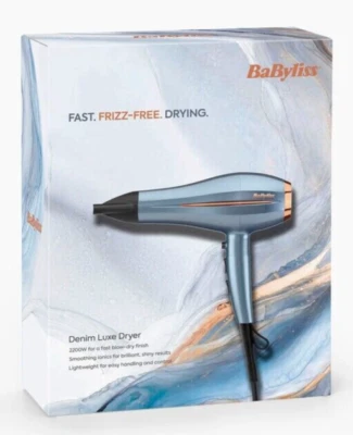 Babyliss Denim Luxe 2200 Secado de Cabello Control de Frizz Iónico Secado Rápido Delgado D251U Foto 1 de 4