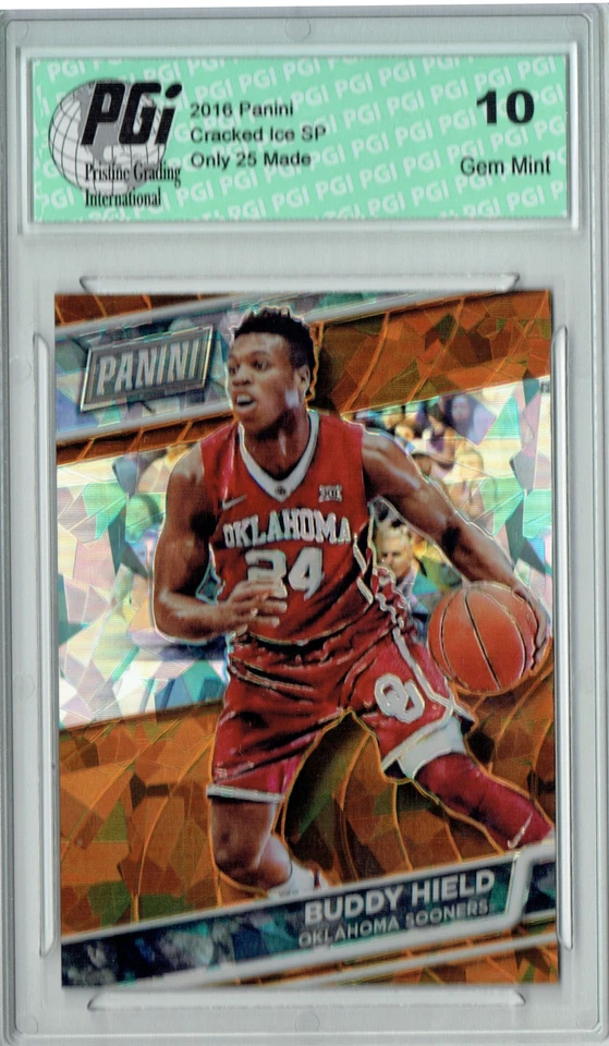 Tarjeta de novato Buddy Hield 2016 Panini Cracked Ice #78 solo 25 hecha IGP 10 Foto 1 de 1