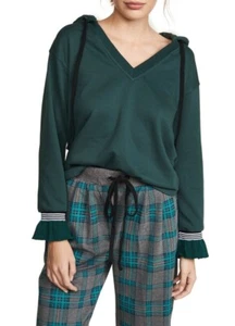 J.O.A. Ruffle Cuff V-Neck Hoodie Size M - Picture 1 of 3