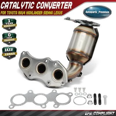 Front Catalytic Converter for Toyota RAV4 Highlander Sienna Lexus RX350 RX450h - Image 1 of 4