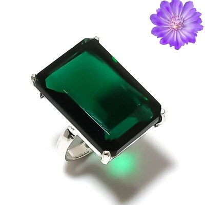 Chrome Diopside Gemstone 925 Sterling Silver Handmade Jewelry Ring Gift For Her - Image 1 of 3