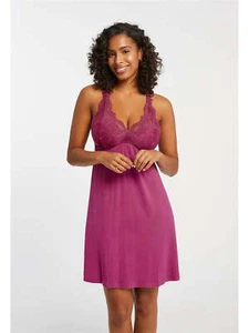 Fleurt Cranberry Pointelle Iconic Full Chemise - Picture 1 of 3
