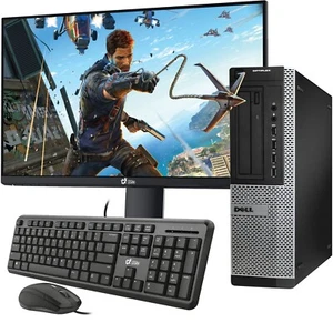 Dell Gaming computer i5 Desktop 16GB 500GB+256SSD New22"LCD Nvidia GT 1030 Win10 - Picture 1 of 7