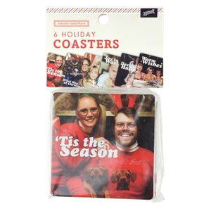 Awkward Family Photos 6 Holiday Coasters Funny Christmas Drink Coaster Set NEW - Picture 1 of 2