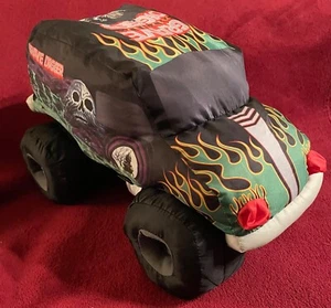 GRAVE DIGGER PLUSH MONSTER JAM MONSTER TRUCK BED PILLOW BAD TO THE BONE COOL TOY - Picture 1 of 12