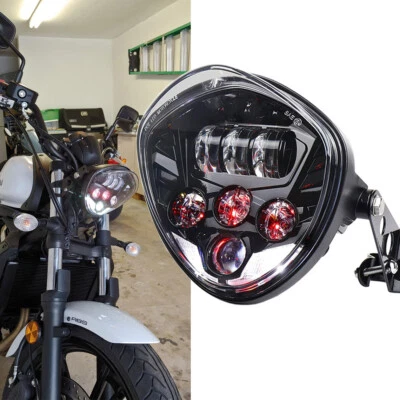 7inch LED Headlight With Bracket For Kawasaki Vulcan S 650 1500 2000 mean streak - Image 1 of 4
