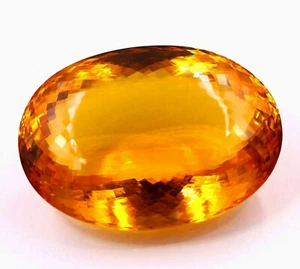 Colore Citrino Giallo Scintillante 800 Ct Artificiale Alta Qualità Forma Ovale - Foto 1 di 6