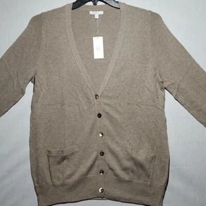 NWT Gap 100% cotton button-up v-neck sweater women's size large - Picture 1 of 6