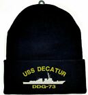 Uss Decatur Ddg-73 Beanie Watch Cap Skull Cap Black Embroidered Long Cuff