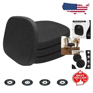 Durable 14x14 Non-Slip Chair Cushion Pads Set of 4 for Enhanced Dining Comfort - Picture 1 of 9