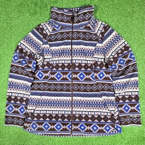 Eddie Bauer Fleecepullover Damen Gr. Medium Aztekenmuster Viertelreißverschluss weich kuschelig - Bild 1 von 6