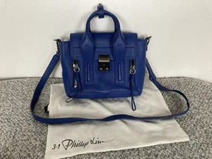 3.1 Phillip Lim Mini Pashli Bright Blue Grain Leather Crossbody Bag - Picture 1 of 19