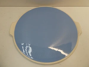 VINTAGE VILLEROY BOCH ORLEANS BLUE POTTERY PLATTER SERVING CAKE PLATE LUXEMBOURG - Picture 1 of 5