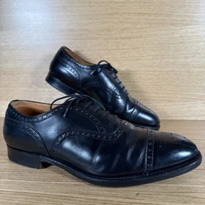 Church’s Men’s Shoes ‘Diplomat’ Black Leather Wingtip Oxford Shoes - Size 9G UK - Afbeelding 1 van 19