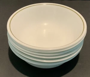 Corelle Spice of Life Soup/ Bowls 6.25" Dark Green Rim Stripe Lot of 6 - Picture 1 of 5