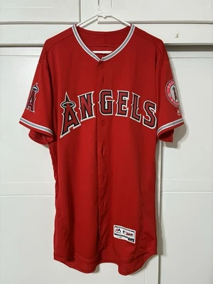 Authentic Majestic Los Angeles Angels of Anaheim Red Team Jersey Size 44 (Large) - Image 1 of 4