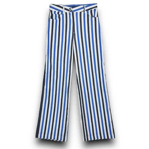 Zara High Waist Striped Pants Wide Leg Lightweight Knit Hippie Boho Size Small - Picture 1 of 10