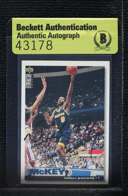 Derrick McKey #143 auténtico automático BAS 1995-96 cubierta superior elección de coleccionista Foto 1 de 2