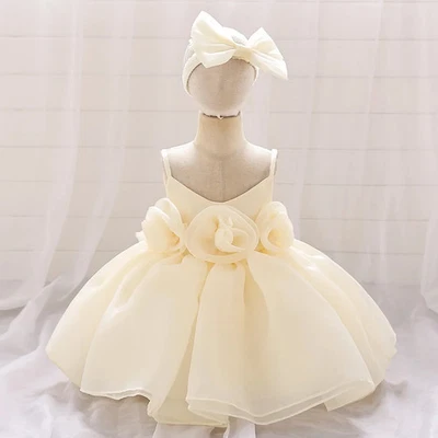 Dress White Baptism Dress for Girl Baby 1st Birthday Wedding Party Dresses - Image 1 of 4