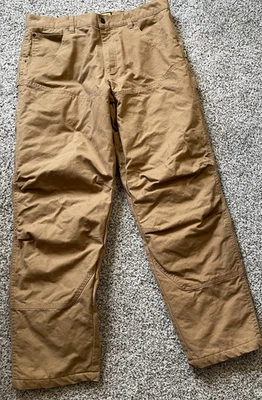 Pantalones de carpintero aislados de lona marrón pato Brazos Work Force 34X34  Foto 1 de 3