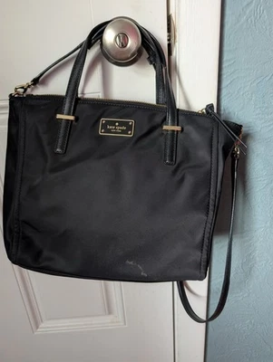 Kate Spade Black Nylon Tote Crossbody Purse Handbag  - Image 1 of 4