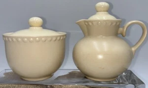 MCM Vintage Dansk Rondure Cream and Sugar Bowl Set Beige - Picture 1 of 5