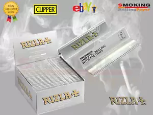 Carine Rizla Silver Argento KING SIZE SLIM LUNGHE SCATOLA 25 LIBERTI - Zdjęcie 1 z 2